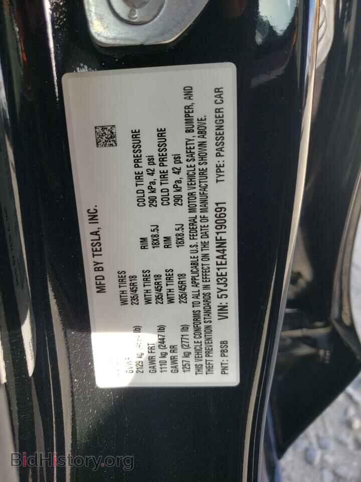 2022 TESLA MODEL 3 - VIN: 5YJ3E1EA4NF190691 - Фото 10