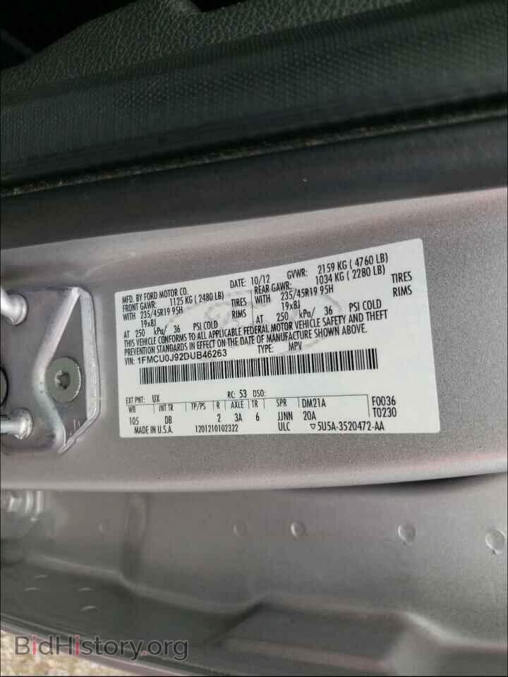 2013 FORD ESCAPE - VIN: 1FMCU0J92DUB46263 - Фото 10