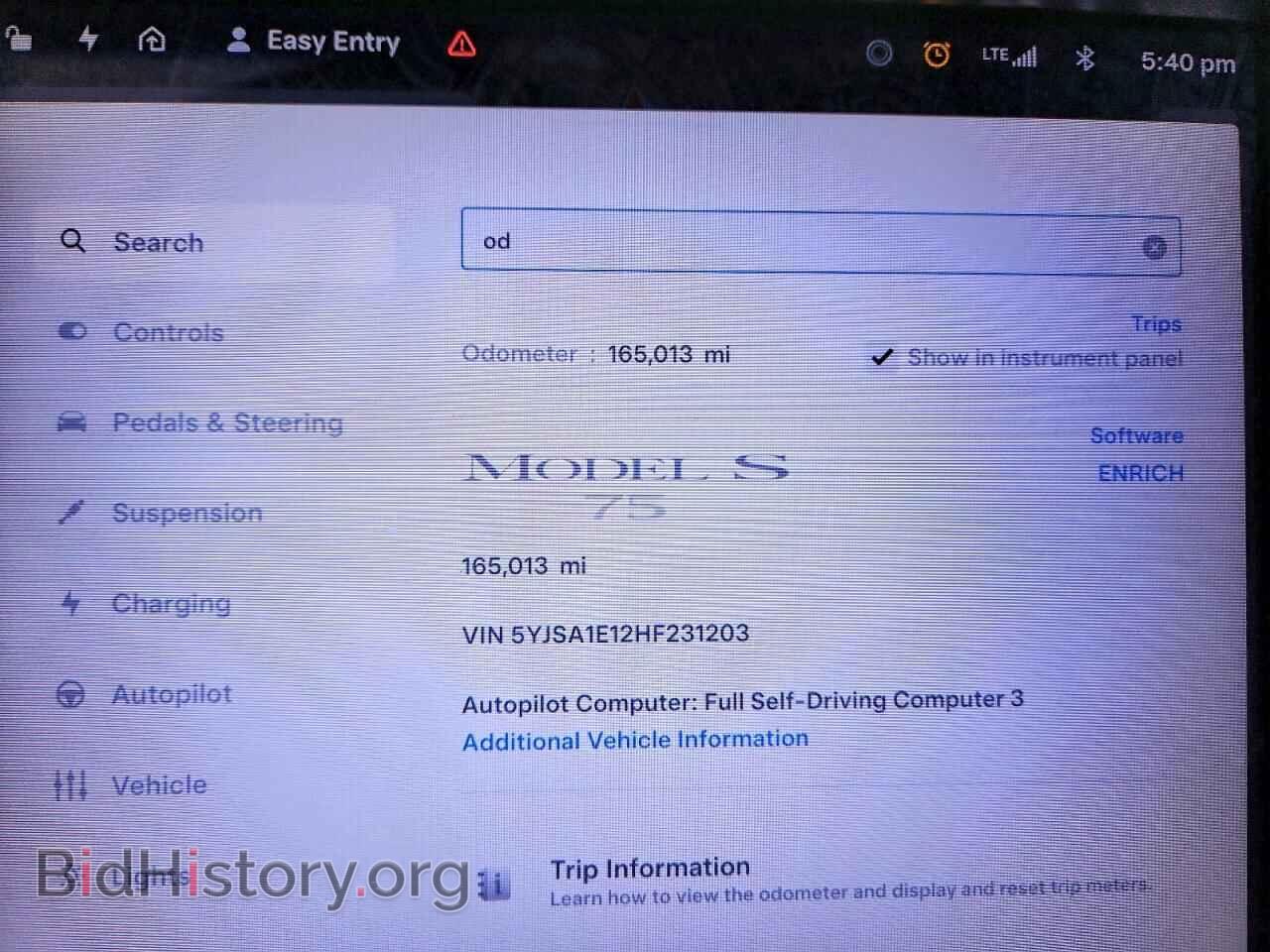 2017 TESLA MODEL S - VIN: 5YJSA1E12HF231203 - Photo 9