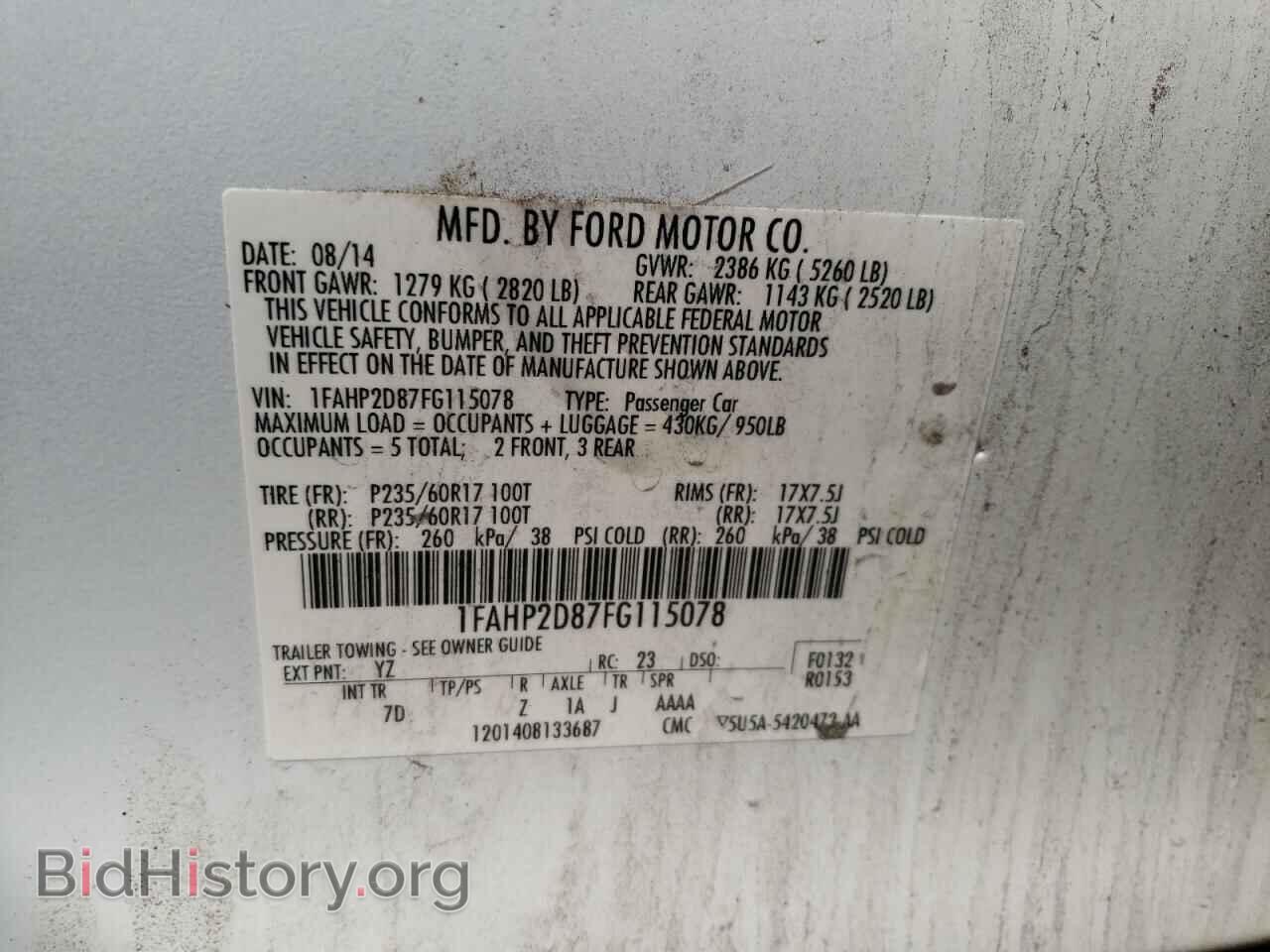 2015 FORD TAURUS - VIN: 1FAHP2D87FG115078 - Photo 10
