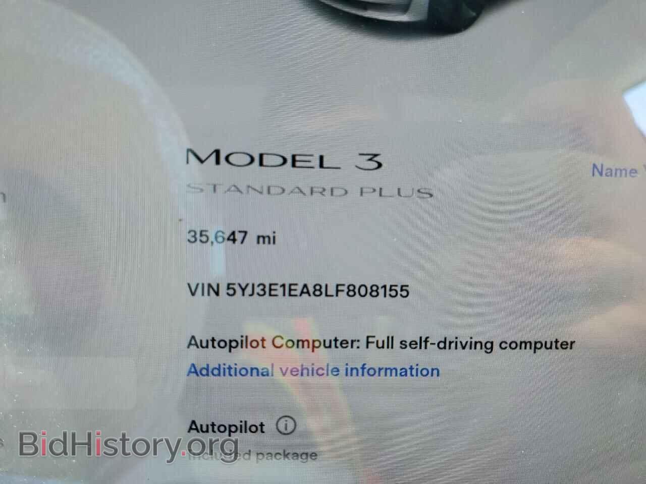 2020 TESLA MODEL 3 - VIN: 5YJ3E1EA8LF808155 - Фото 8