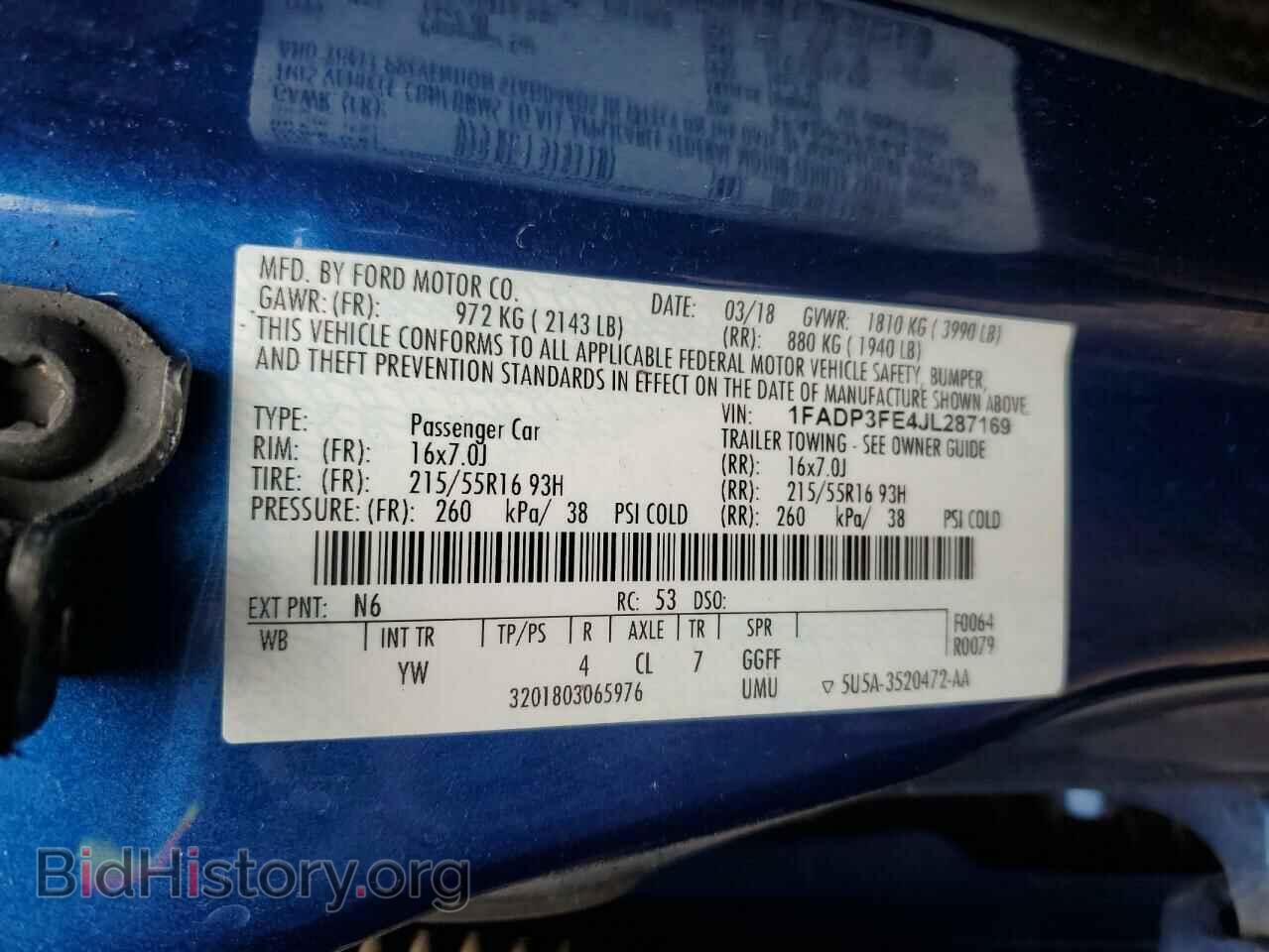 2018 FORD FOCUS - VIN: 1FADP3FE4JL287169 - Фото 12