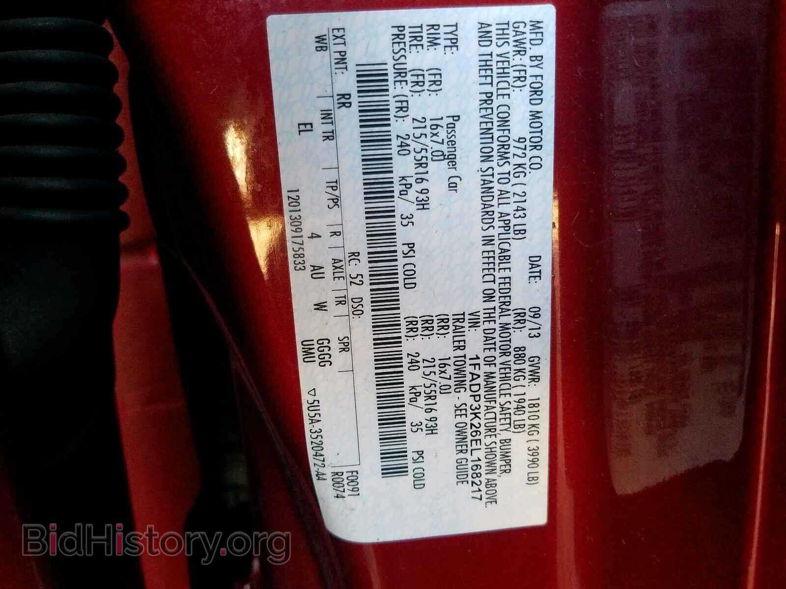 2014 FORD FOCUS SE - VIN: 1FADP3K26EL168217 - Фото 10
