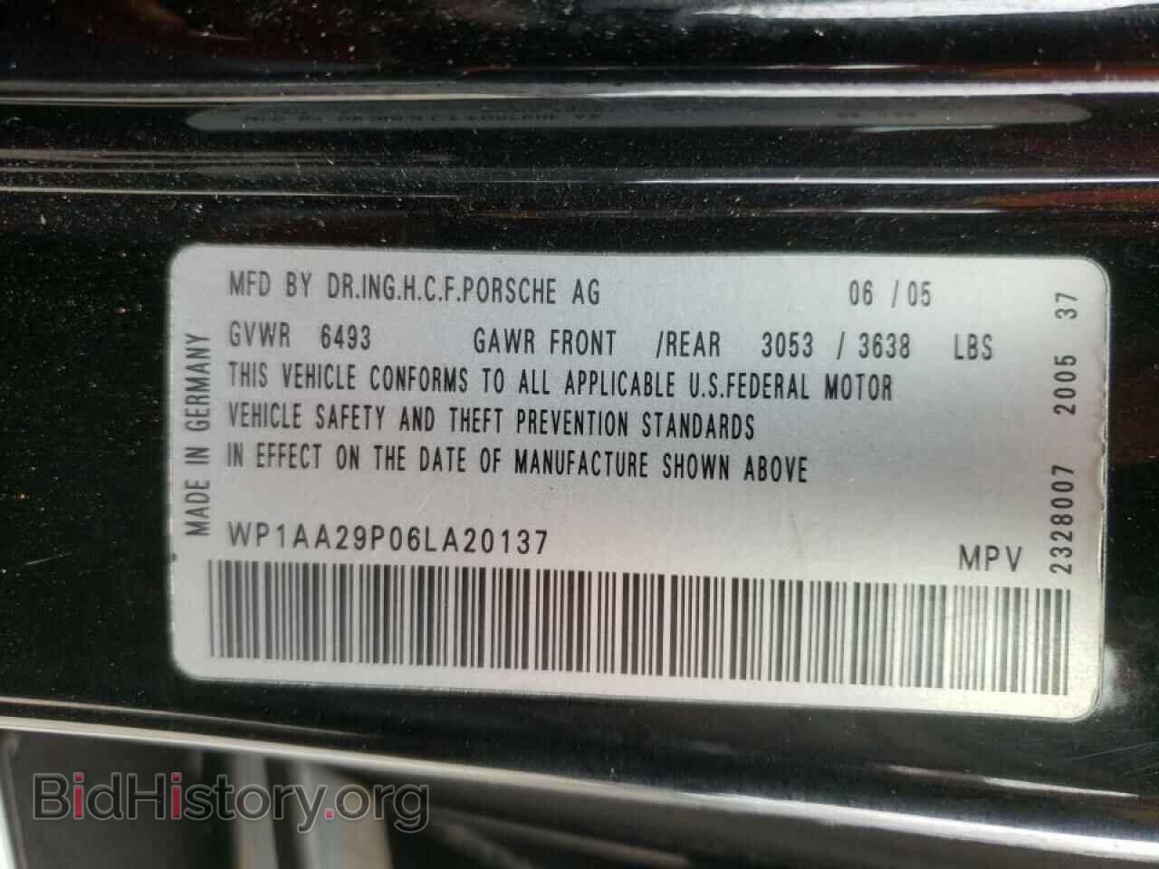 2006 PORSCHE CAYENNE - VIN: WP1AA29P06LA20137 - Фото 10