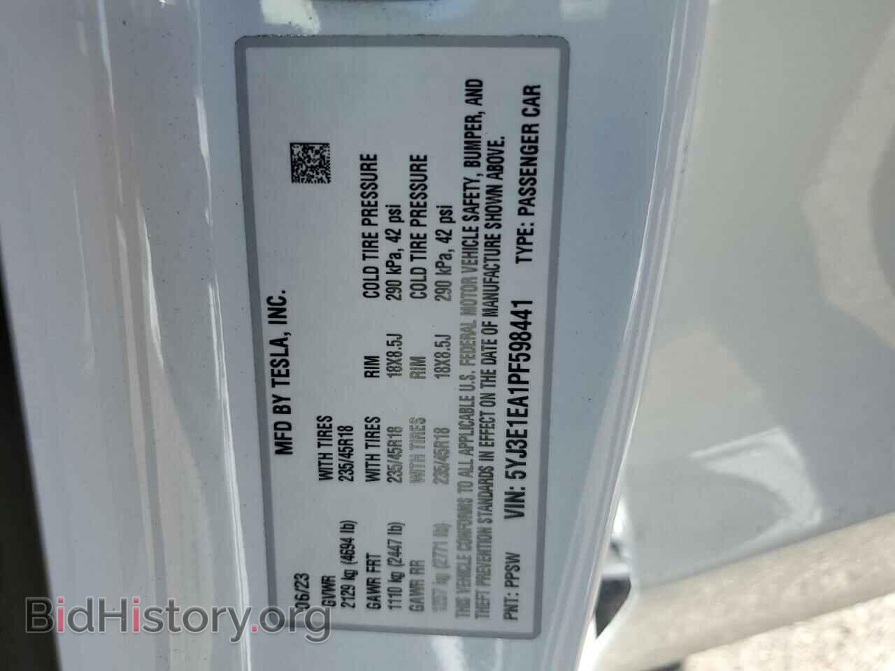 2023 TESLA MODEL 3 - VIN: 5YJ3E1EA1PF598441 - Фото 13