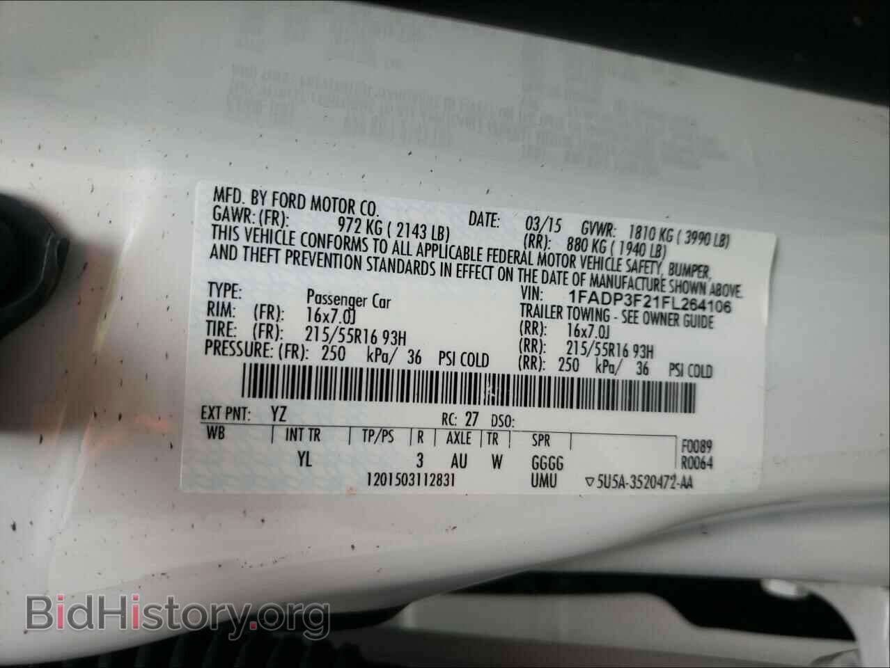 2015 FORD FOCUS - VIN: 1FADP3F21FL264106 - Фото 10