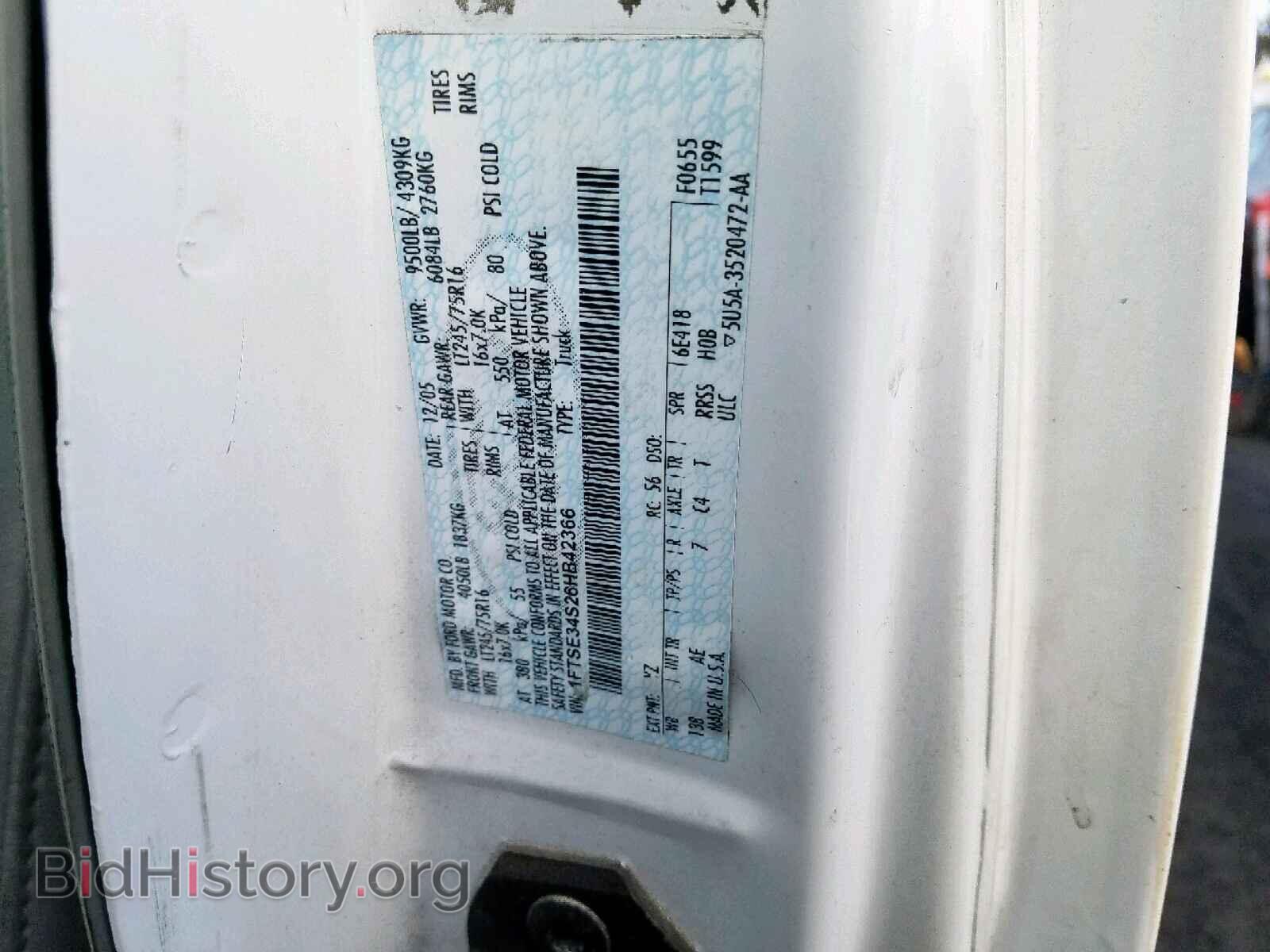 2006 FORD ECONOLINE - VIN: 1FTSE34S26HB42366 - Фото 10