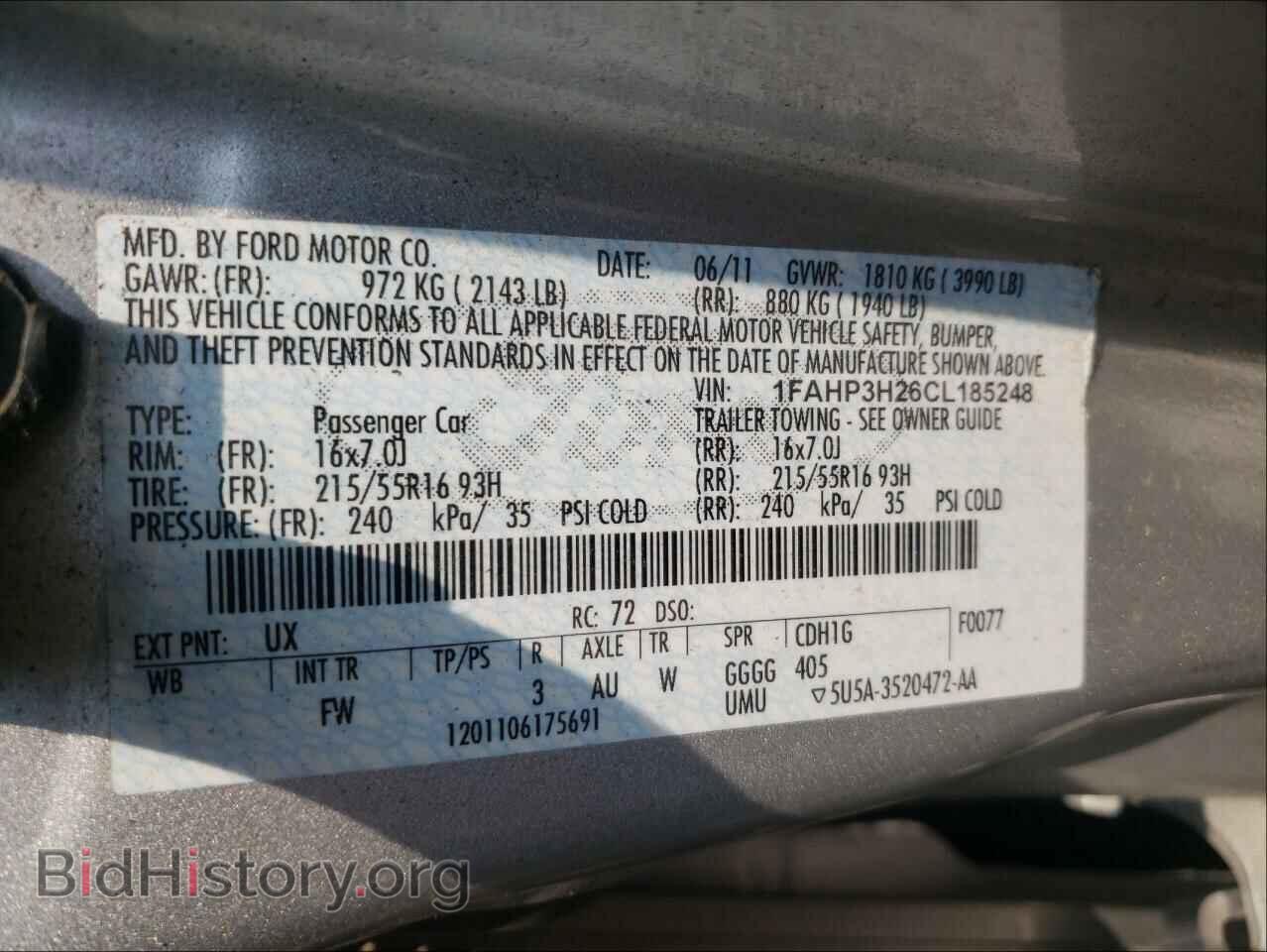 2012 FORD FOCUS - VIN: 1FAHP3H26CL185248 - Photo 10