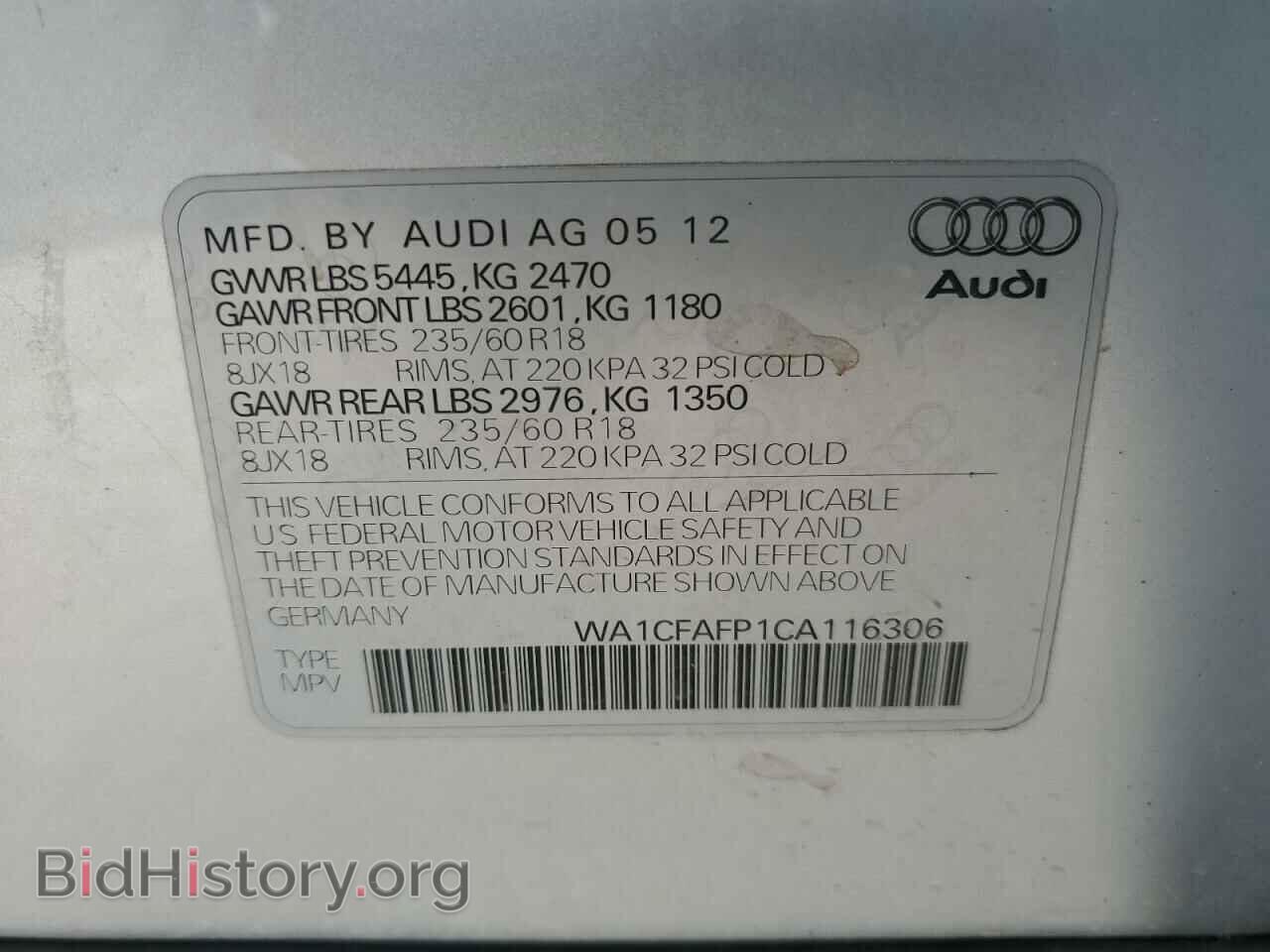 2012 AUDI Q5 - VIN: WA1CFAFP1CA116306 - Photo 13