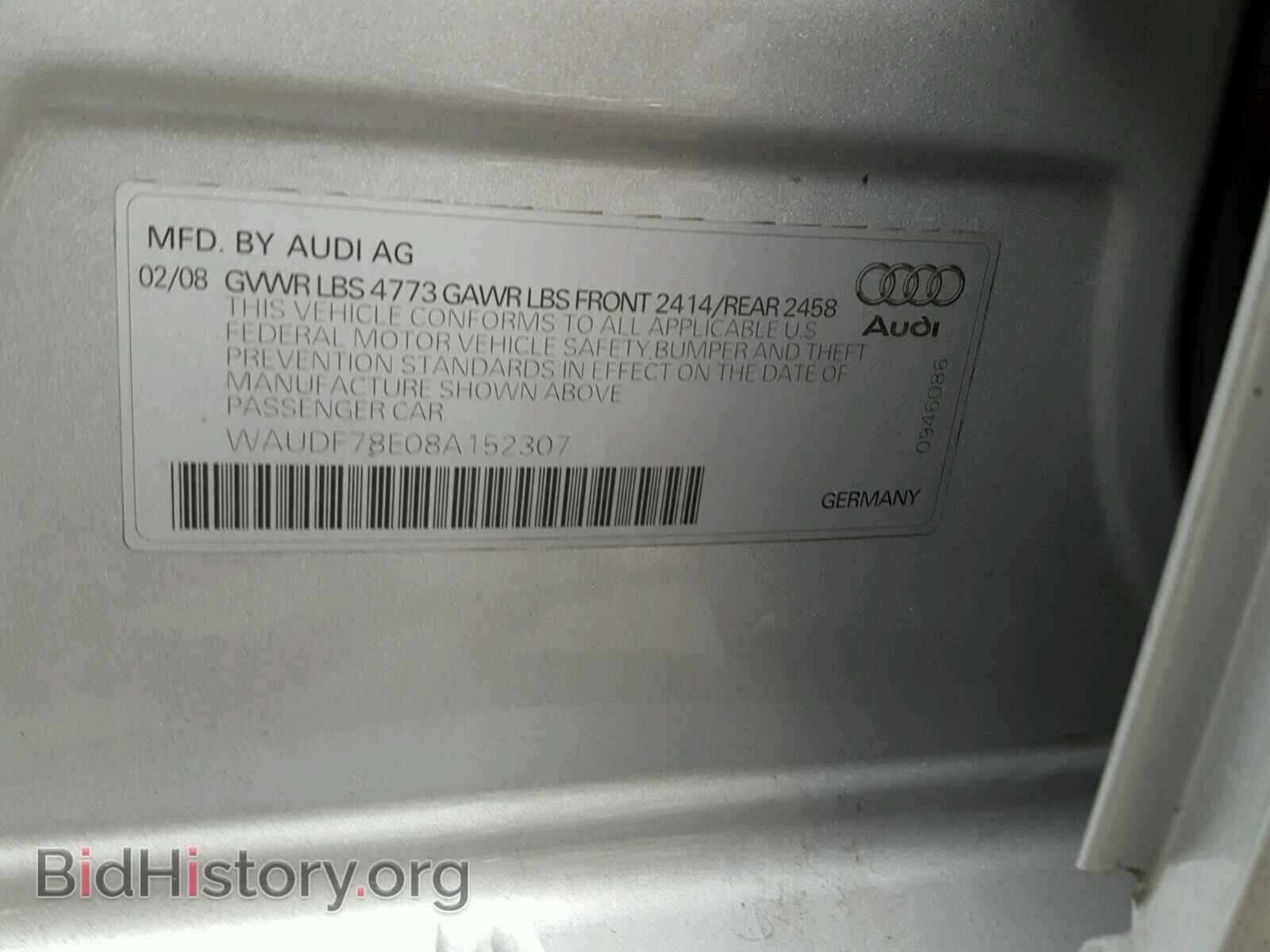 2008 AUDI A4 - VIN: WAUDF78E08A152307 - Photo 10