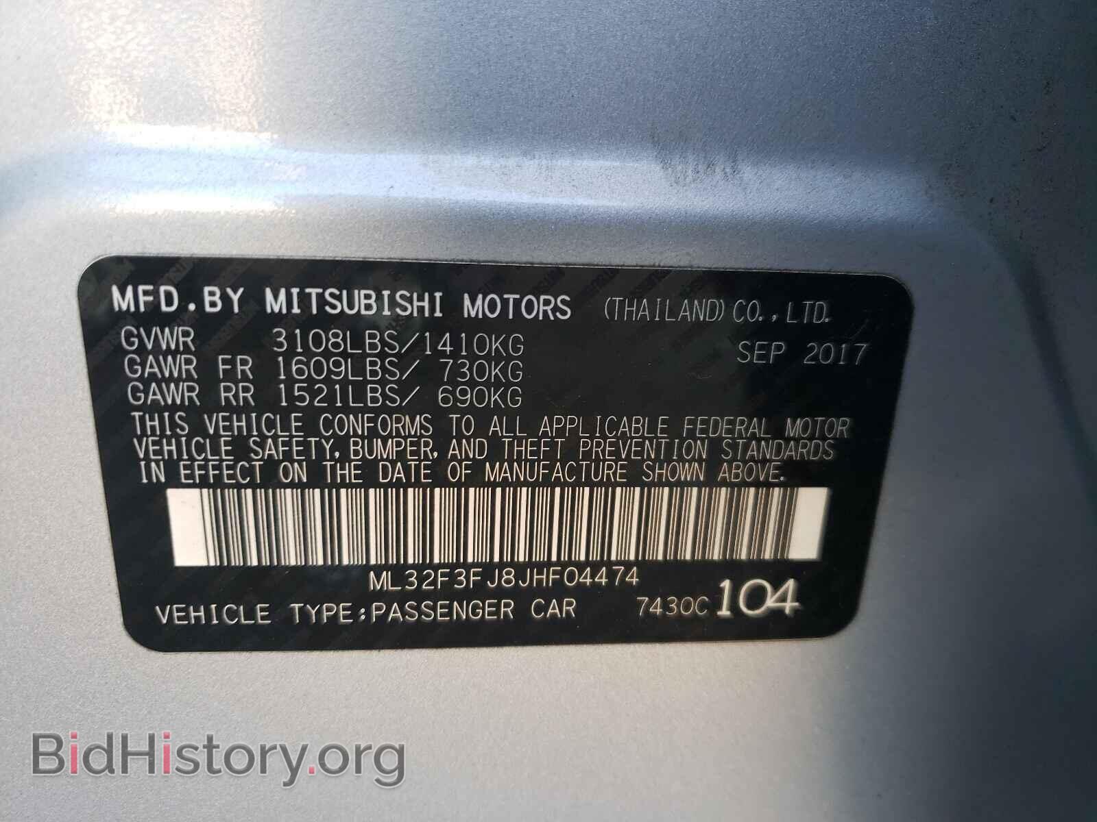 2018 MITSUBISHI MIRAGE - VIN: ML32F3FJ8JHF04474 - Фото 10
