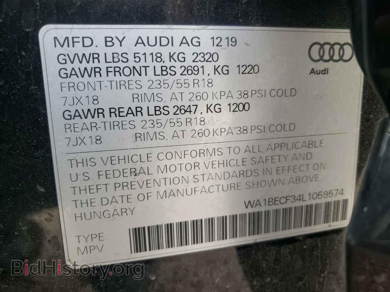 2020 AUDI Q3 - VIN: WA1BECF34L1059574 - Фото 13