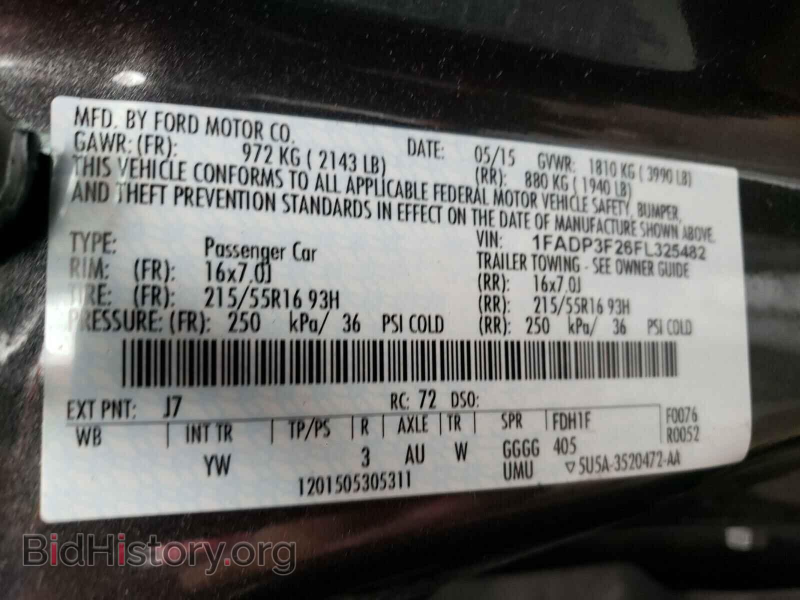 2015 FORD FOCUS - VIN: 1FADP3F26FL325482 - Фото 10