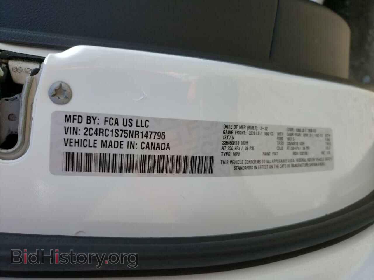 2022 CHRYSLER PACIFICA - VIN: 2C4RC1S75NR147796 - Фото 10