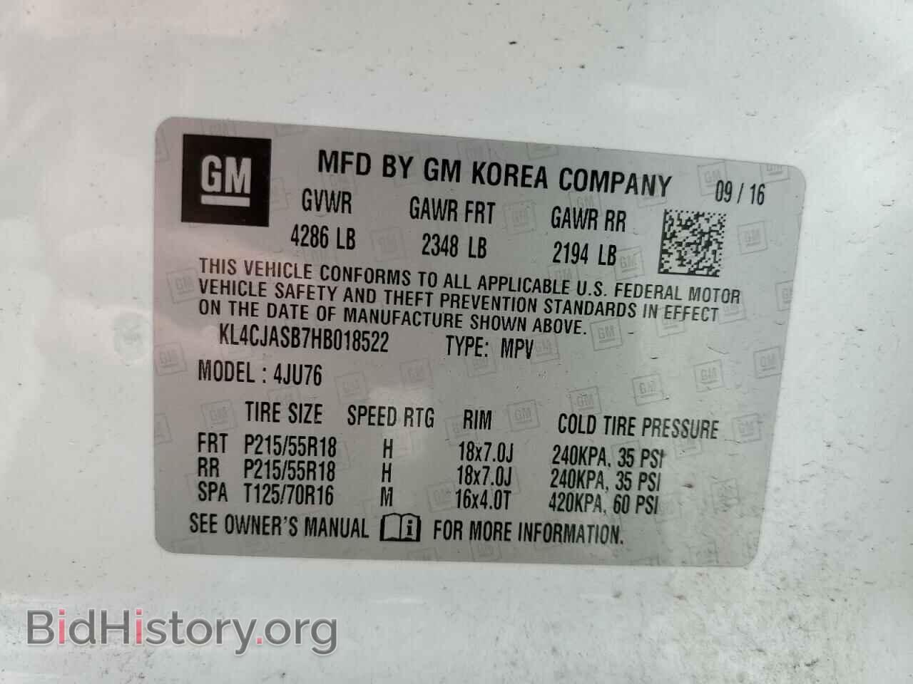 2017 BUICK ENCORE - VIN: KL4CJASB7HB018522 - Photo 10