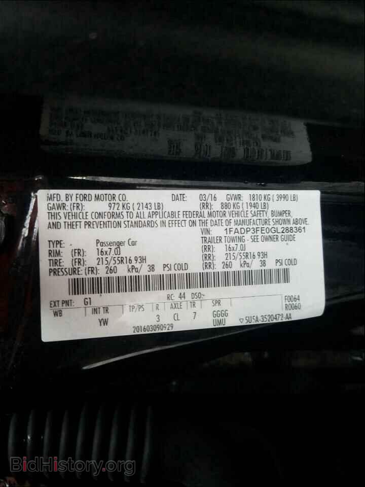 2016 FORD FOCUS - VIN: 1FADP3FE0GL288361 - Photo 10