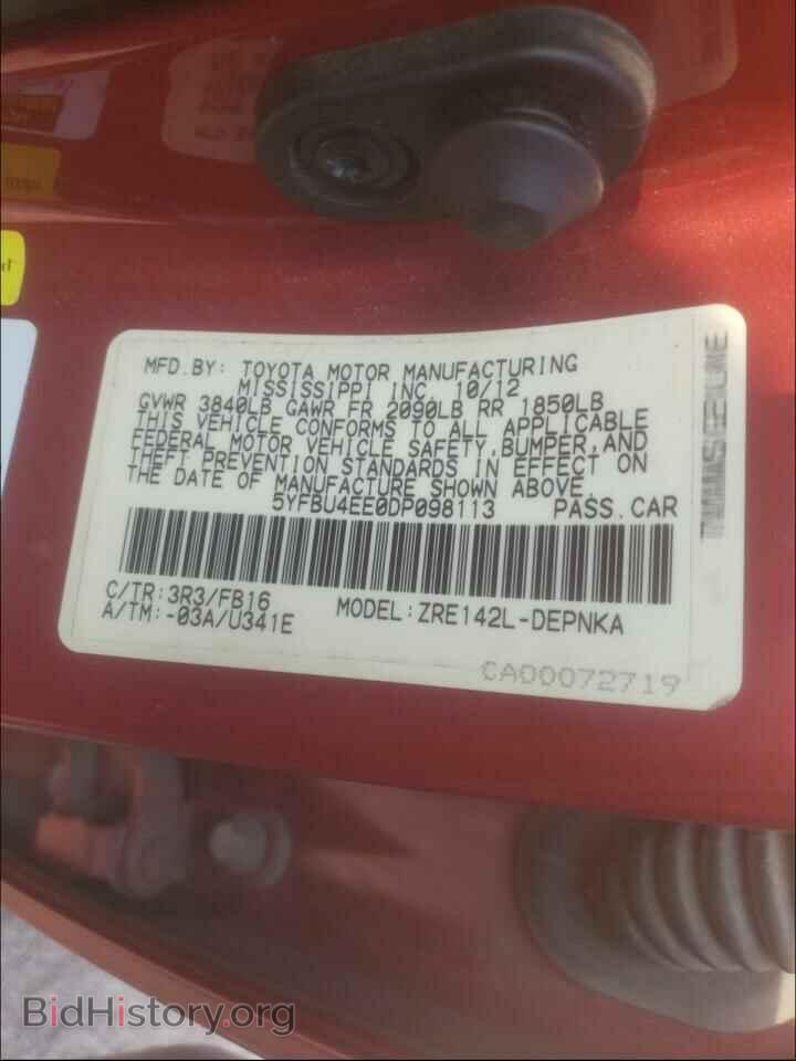 2013 TOYOTA COROLLA - VIN: 5YFBU4EE0DP098113 - Photo 10