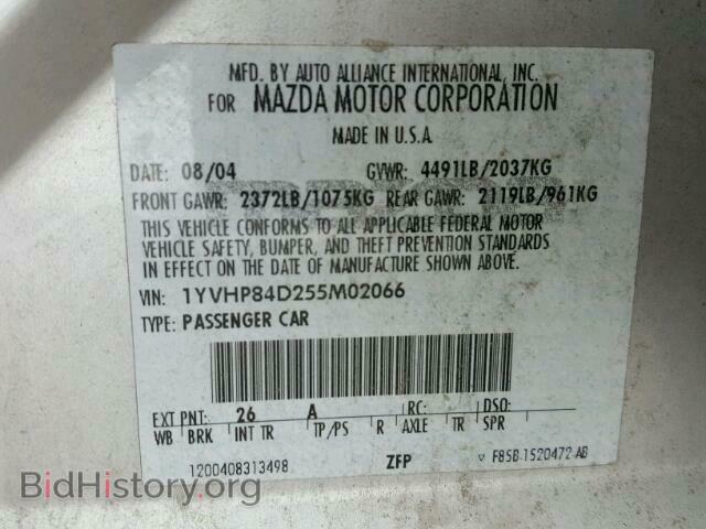 2005 MAZDA 6 - VIN: 1YVHP84D255M02066 - Photo 10