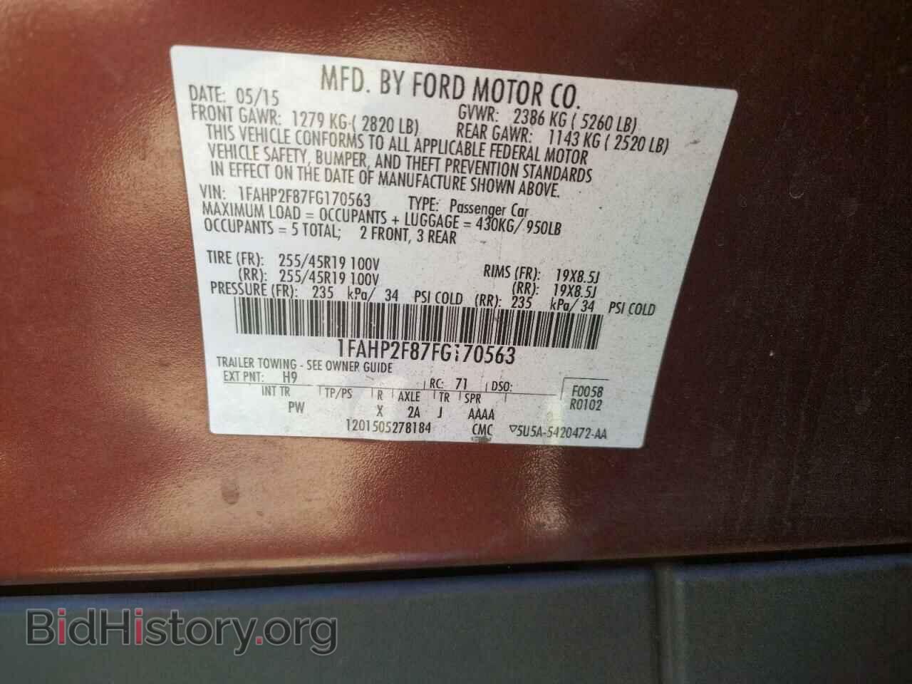 2015 FORD TAURUS - VIN: 1FAHP2F87FG170563 - Photo 10