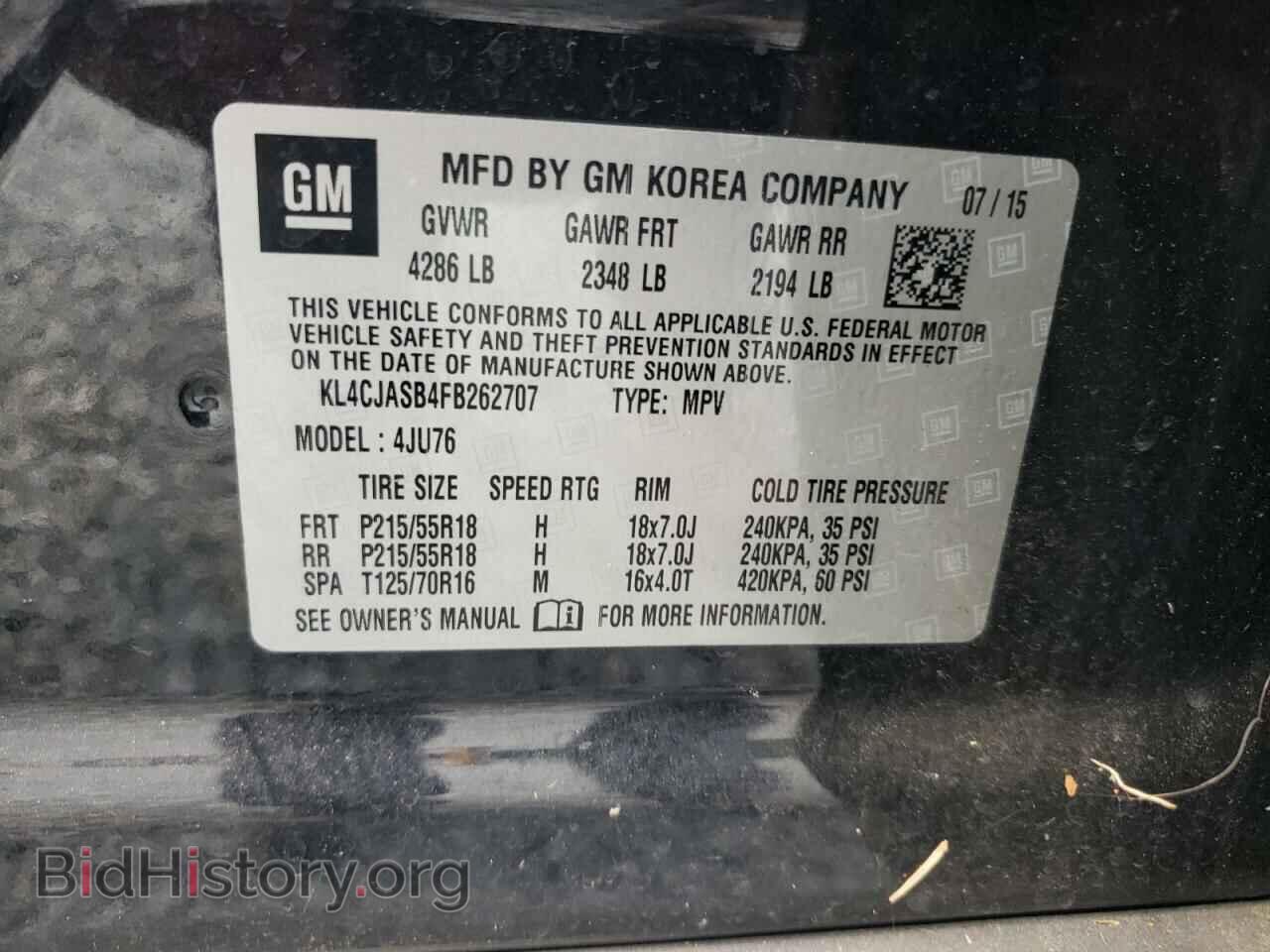 2015 BUICK ENCORE - VIN: KL4CJASB4FB262707 - Photo 10
