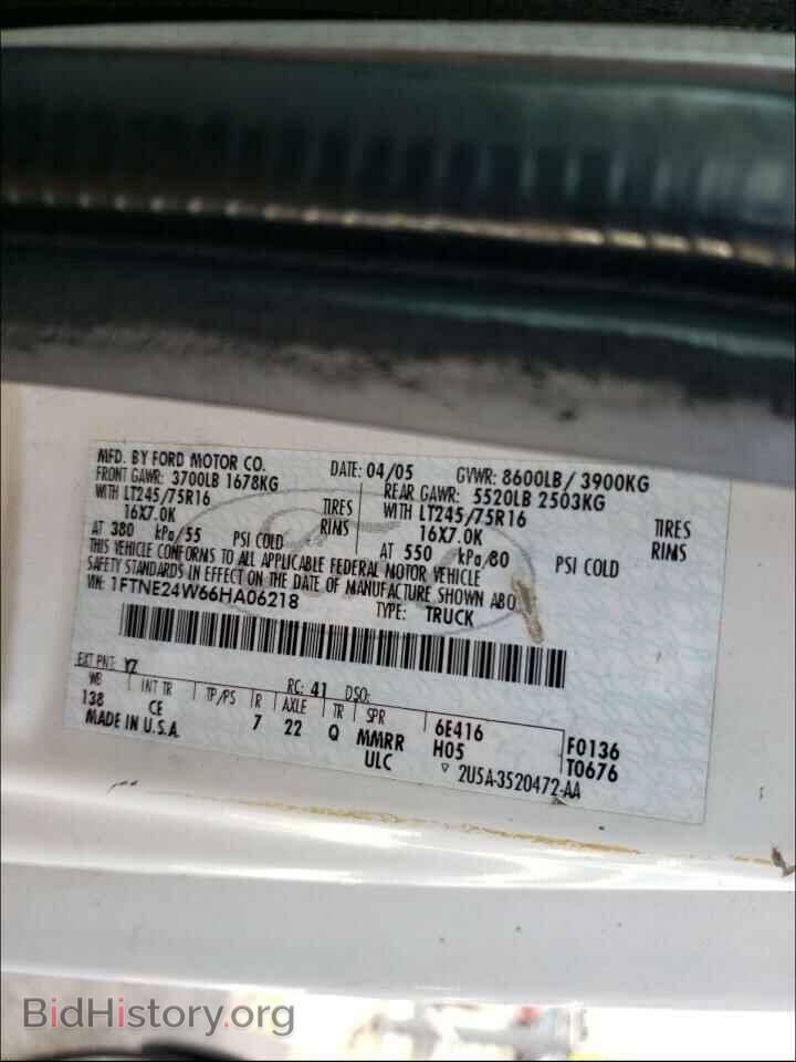 2006 FORD ECONOLINE - VIN: 1FTNE24W66HA06218 - Фото 10