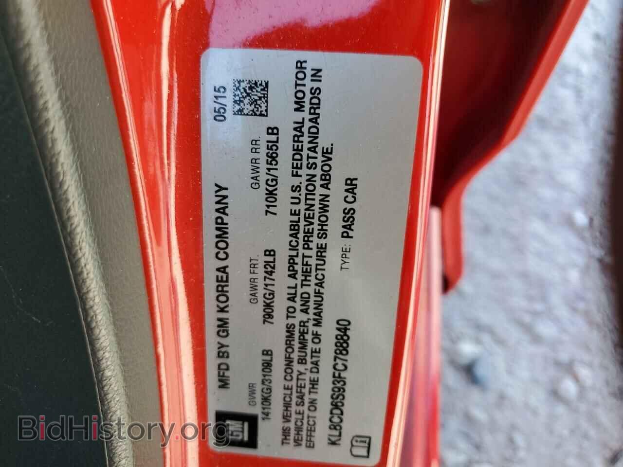 2015 CHEVROLET SPARK - VIN: KL8CD6S93FC788840 - Фото 12