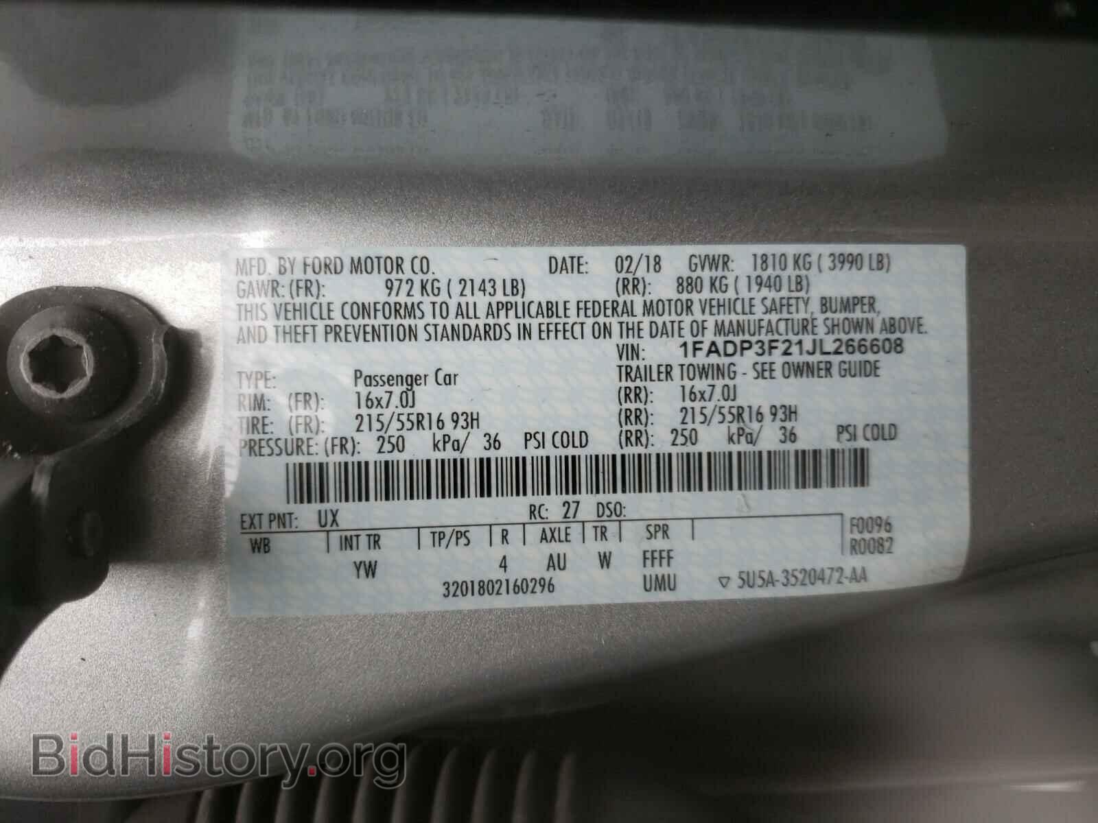 2018 FORD FOCUS - VIN: 1FADP3F21JL266608 - Фото 10