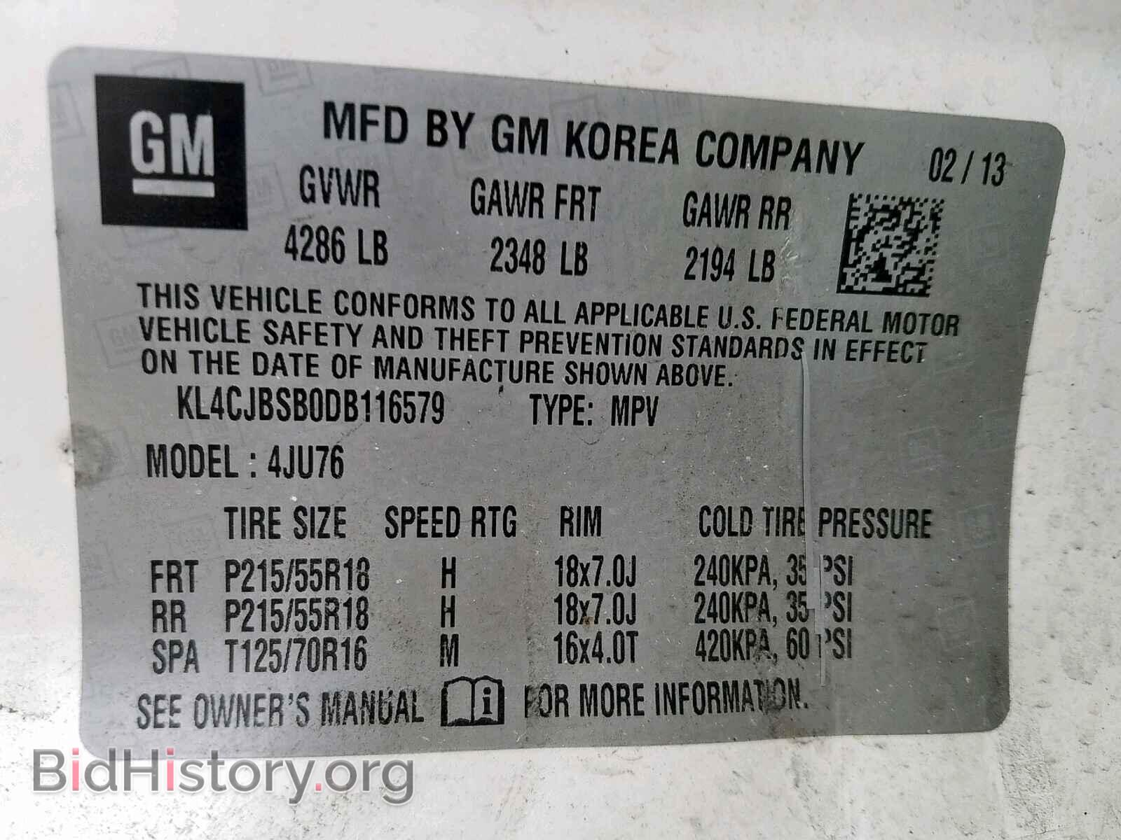 2013 BUICK ENCORE CON - VIN: KL4CJBSB0DB116579 - Photo 10