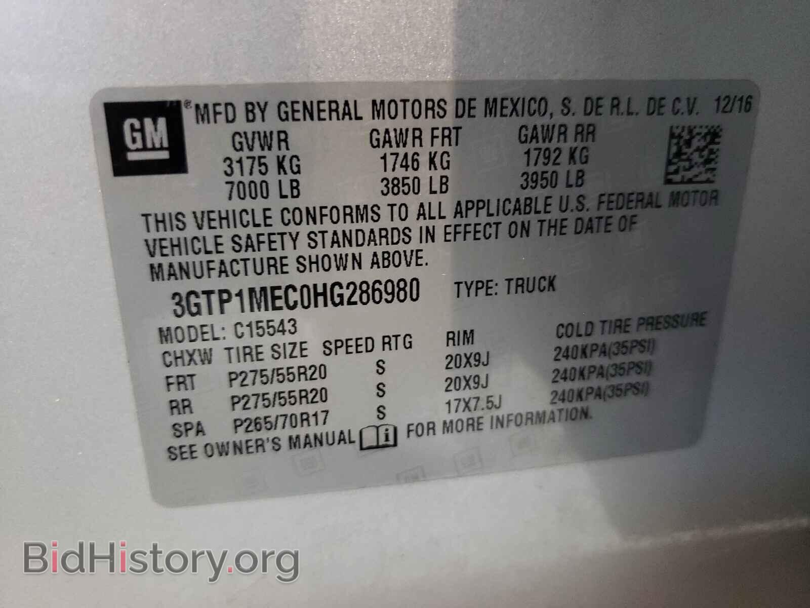 2017 GMC SIERRA - VIN: 3GTP1MEC0HG286980 - Фото 10
