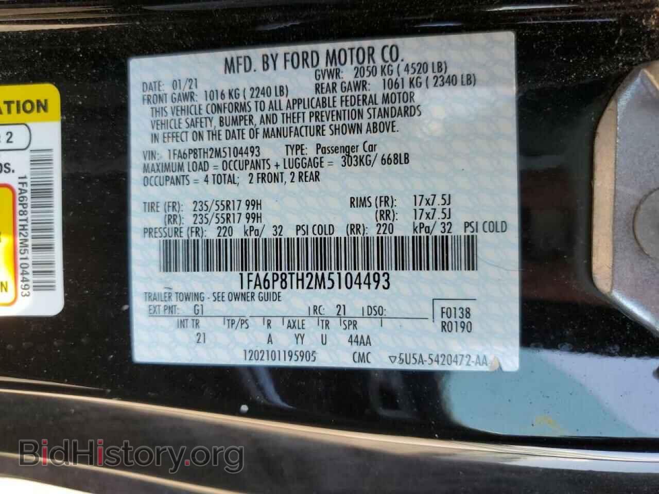 2021 FORD MUSTANG - VIN: 1FA6P8TH2M5104493 - Фото 10