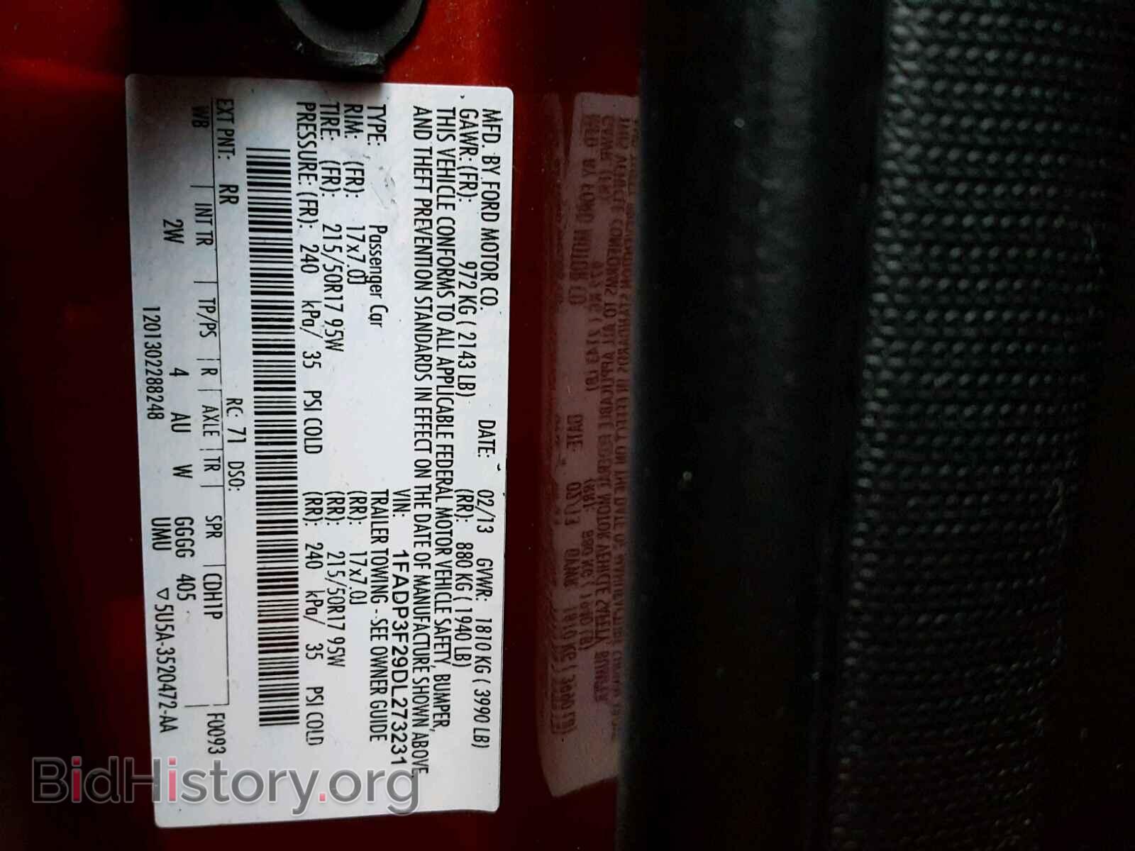 2013 FORD FOCUS - VIN: 1FADP3F29DL273231 - Фото 10