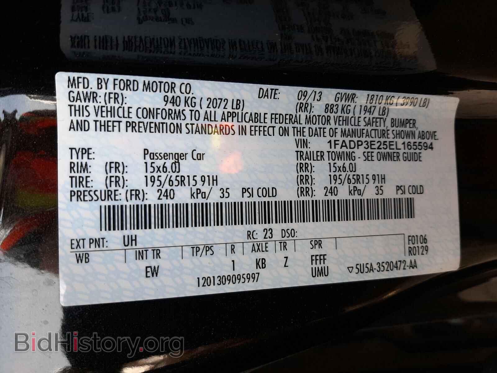 2014 FORD FOCUS - VIN: 1FADP3E25EL165594 - Фото 10