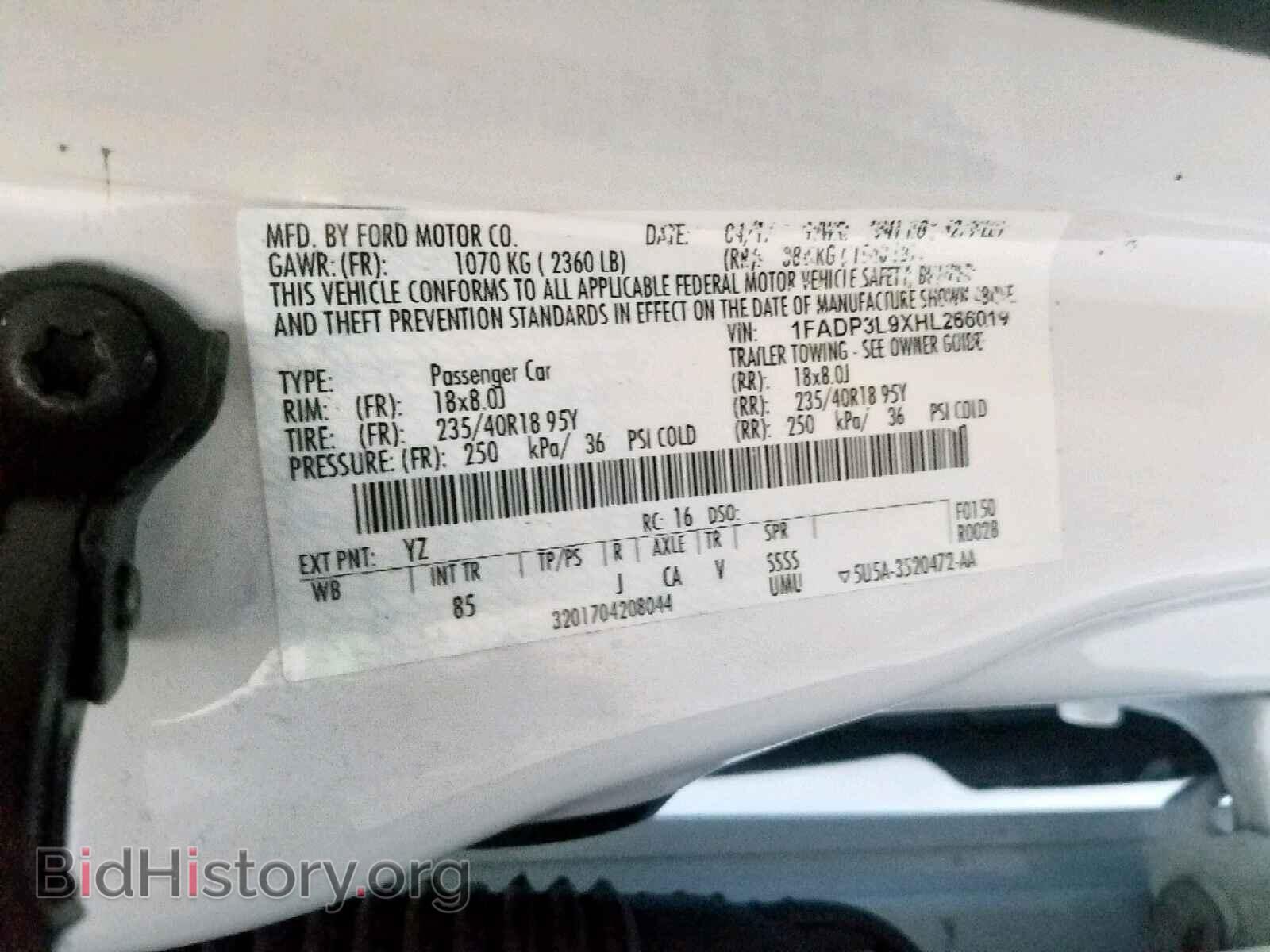 2017 FORD FOCUS - VIN: 1FADP3L9XHL266019 - Фото 10