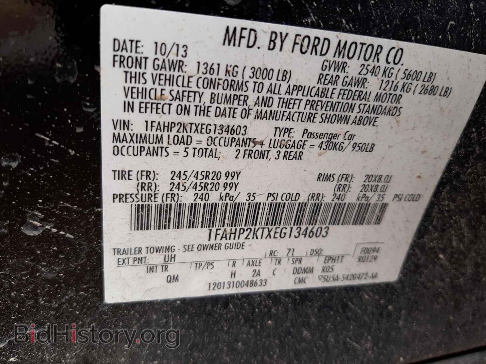 2014 FORD TAURUS - VIN: 1FAHP2KTXEG134603 - Photo 10