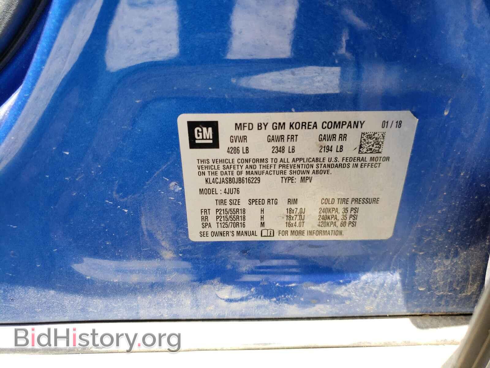 2018 BUICK ENCORE - VIN: KL4CJASB0JB616229 - Фото 10