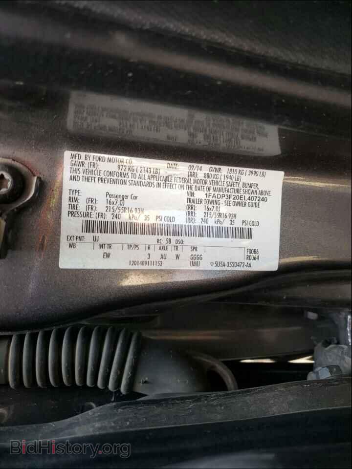 2014 FORD FOCUS - VIN: 1FADP3F20EL407240 - Фото 10