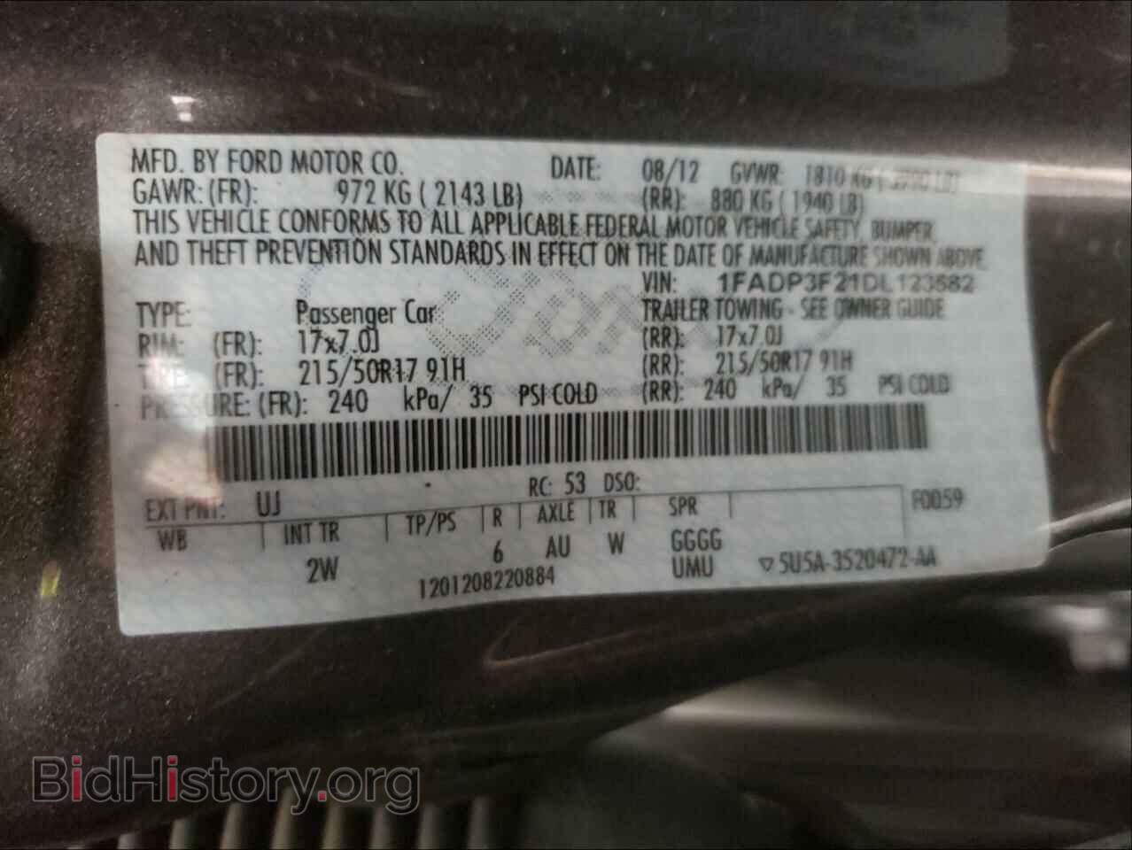 2013 FORD FOCUS - VIN: 1FADP3F21DL123582 - Фото 10