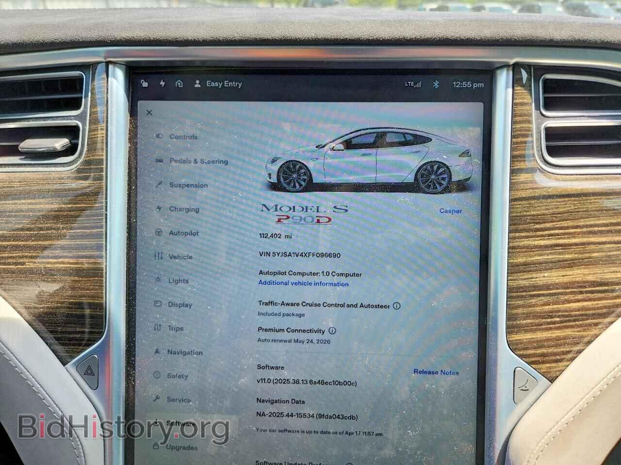2015 TESLA MODEL S - VIN: 5YJSA1V4XFF096690 - Photo 9