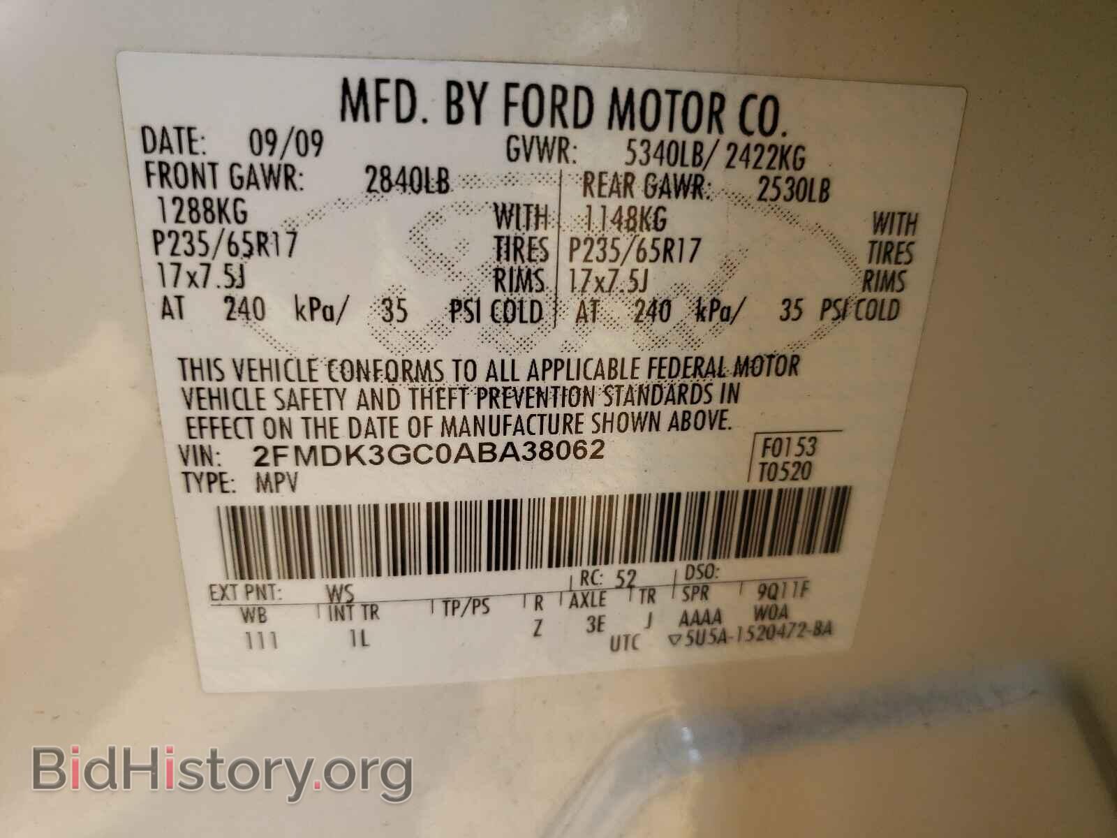 2010 FORD EDGE - VIN: 2FMDK3GC0ABA38062 - Photo 10