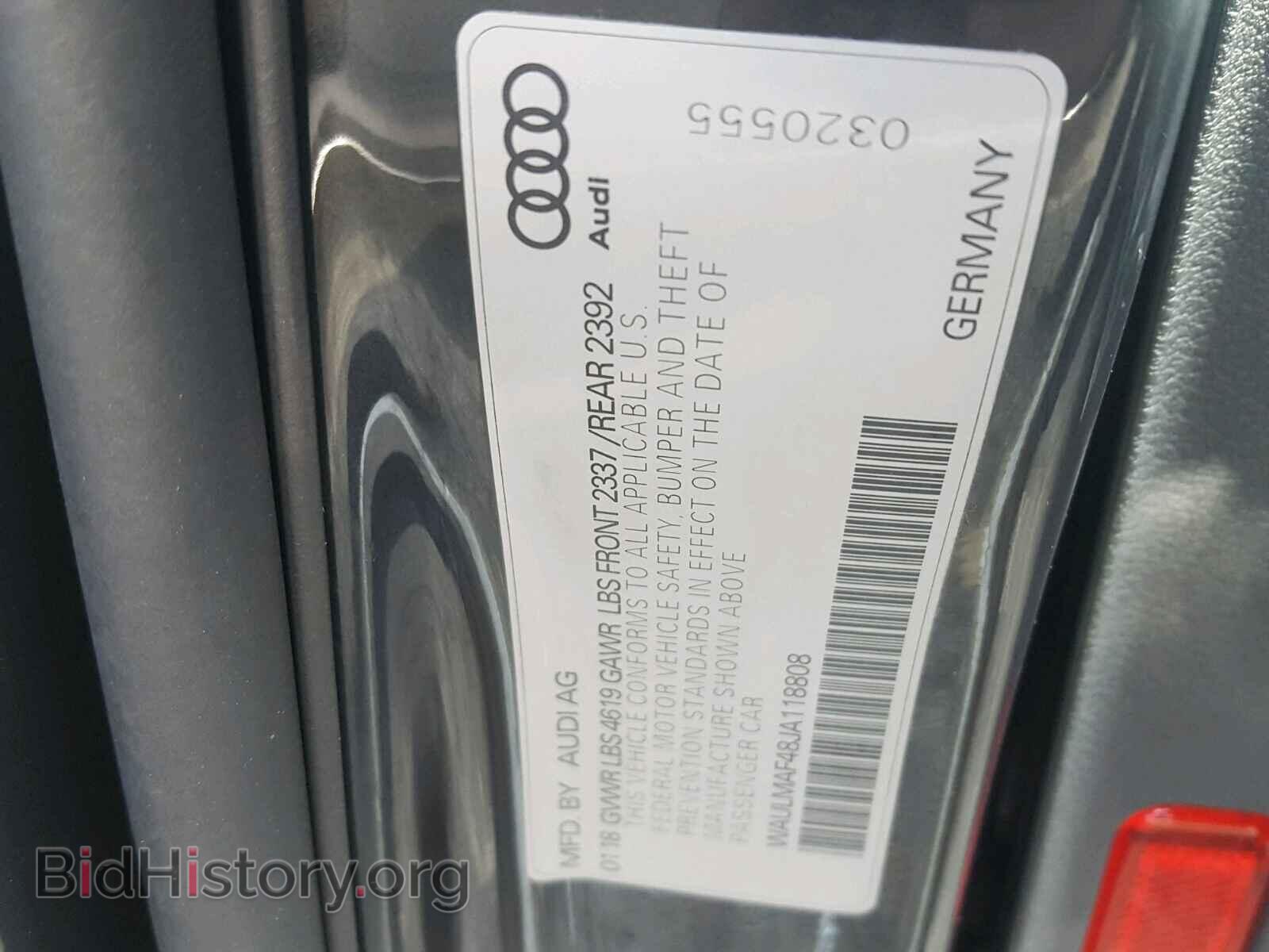 2018 AUDI A4 - VIN: WAULMAF48JA118808 - Фото 10