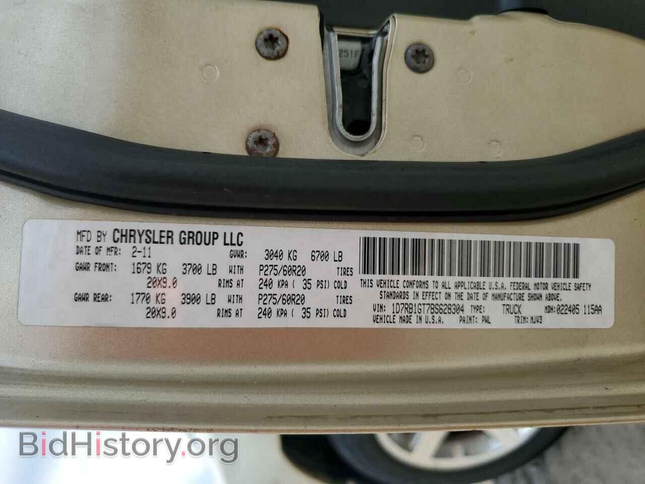 2011 DODGE All Models - VIN: 1D7RB1GT7BS628304 - Photo 12