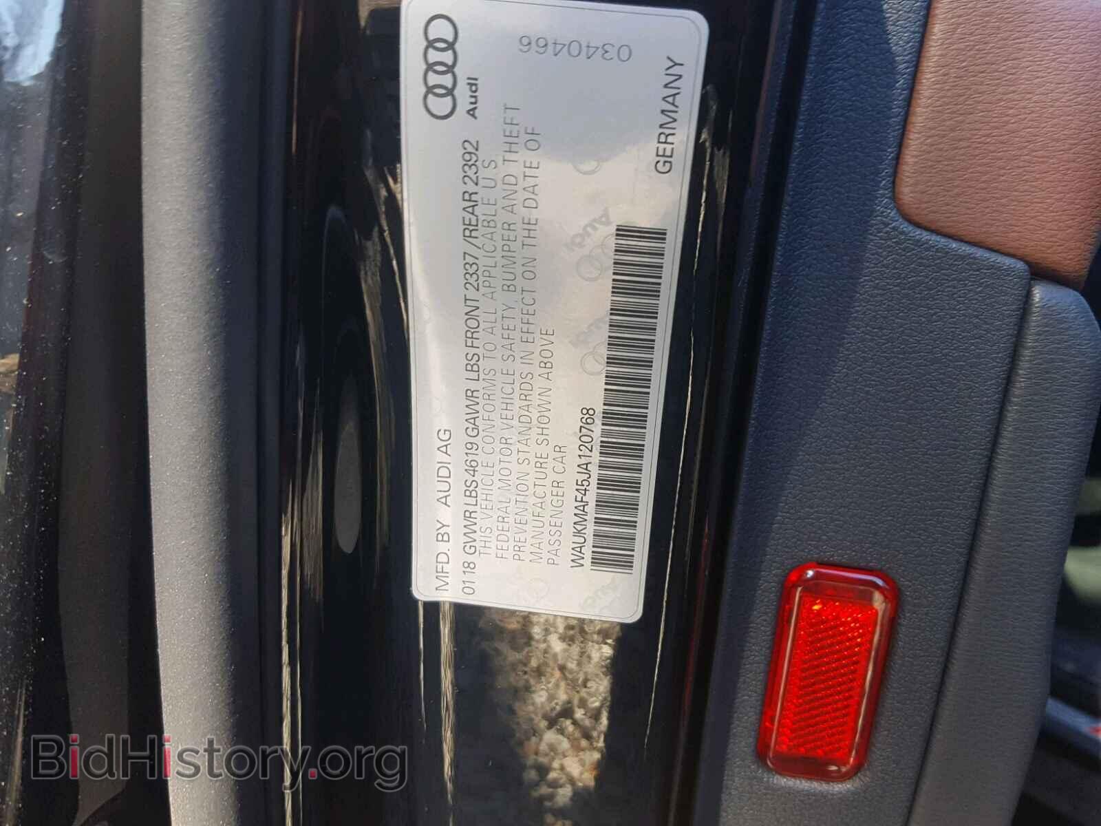 2018 AUDI A4 - VIN: WAUKMAF45JA120768 - Фото 10