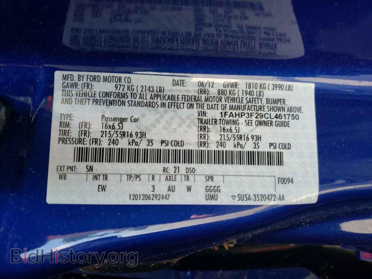 2012 FORD FOCUS - VIN: 1FAHP3F29CL461750 - Photo 10