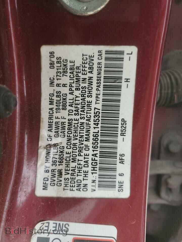 2006 HONDA CIVIC - VIN: 1HGFA16566L145357 - Фото 13