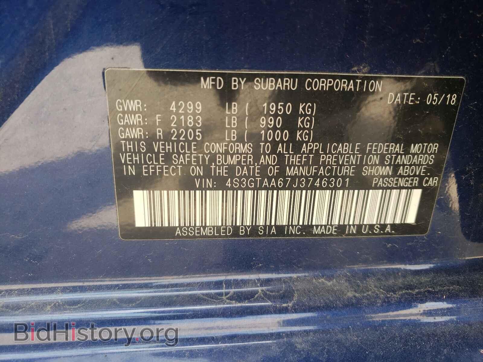 2018 SUBARU IMPREZA - VIN: 4S3GTAA67J3746301 - Фото 10