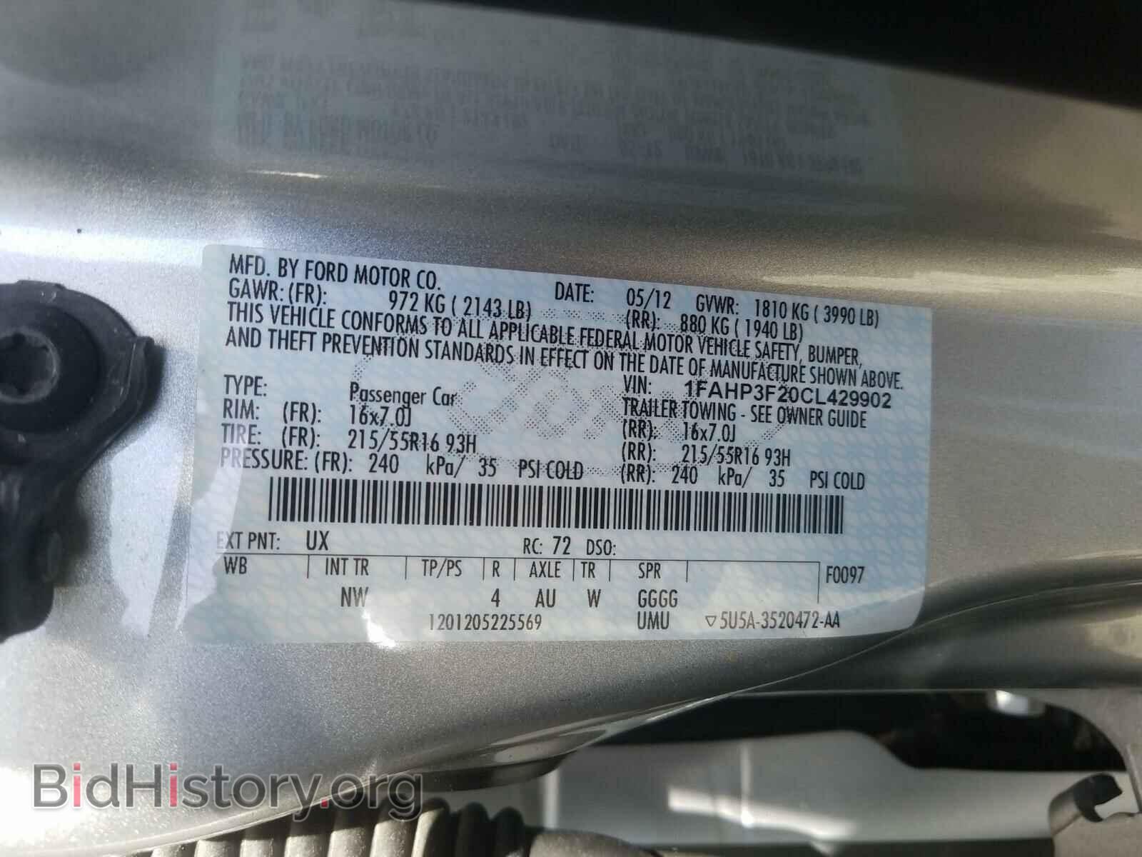 2012 FORD FOCUS - VIN: 1FAHP3F20CL429902 - Photo 10
