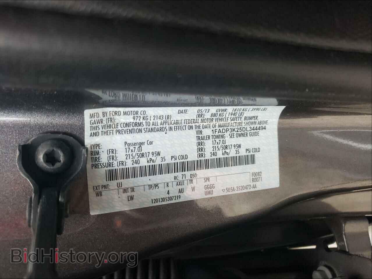 2013 FORD FOCUS - VIN: 1FADP3K25DL344494 - Фото 10