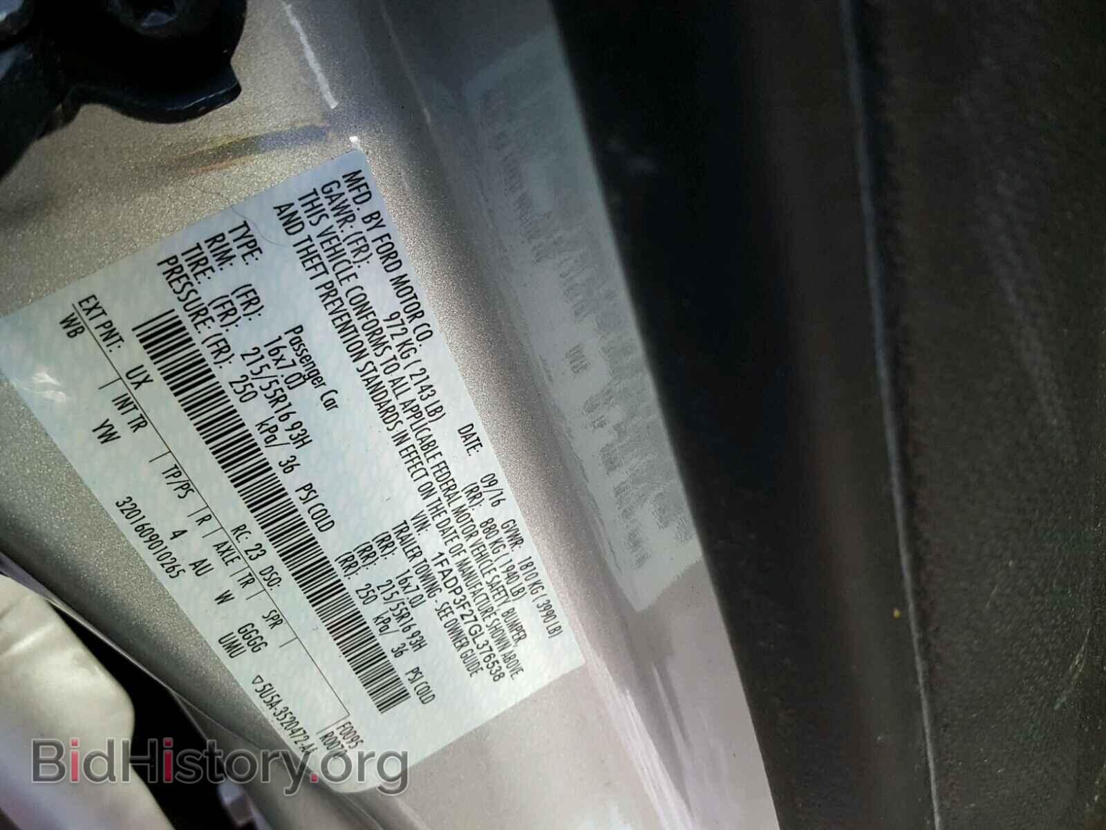2016 FORD FOCUS SE - VIN: 1FADP3F27GL376538 - Фото 10