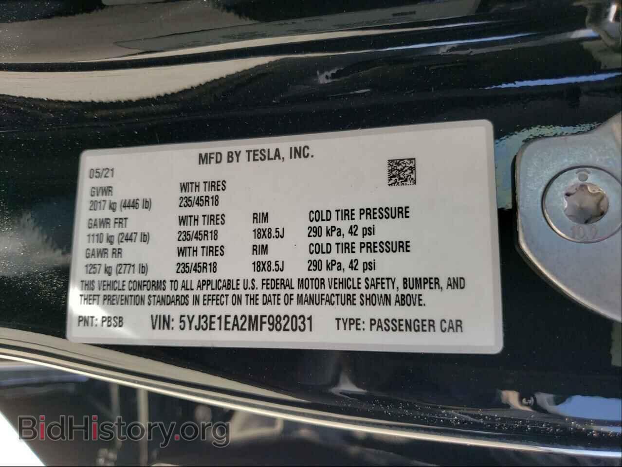 2021 TESLA MODEL 3 - VIN: 5YJ3E1EA2MF982031 - Photo 10