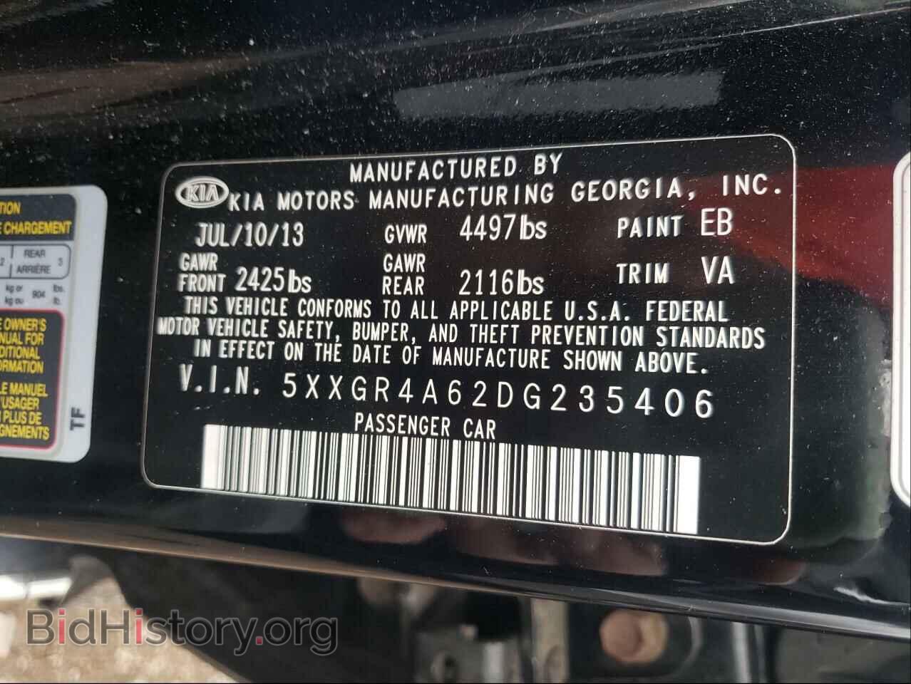 2013 KIA OPTIMA - VIN: 5XXGR4A62DG235406 - Photo 10